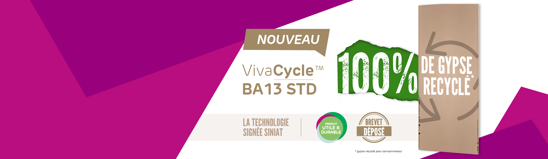 La première Plaque 100% de gypse recyclée